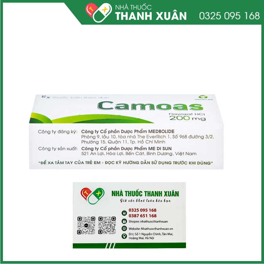 Camoas 200mg giảm triệu chứng tiểu khó, tiểu gấp, tiểu đêm